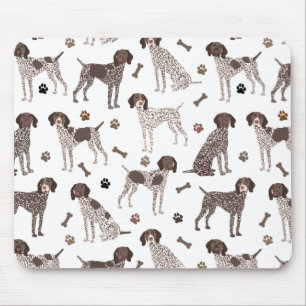 German Shorthaired Pointer Dog Bone and Paw Print  Mouse Mat