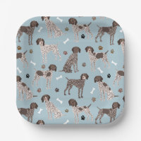 German Shorthaired Pointer Dog Bone and Paw Print