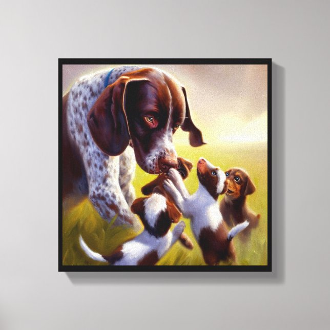 German Shorthaired Pointer Dog Canvas Print (Front)