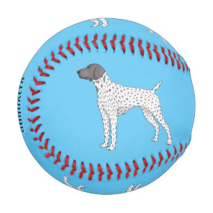 German Shorthaired Pointer dog cartoon Baseball