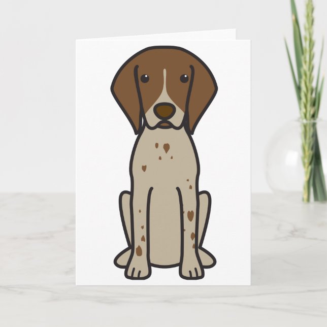 German Shorthaired Pointer Dog Cartoon Card (Front)