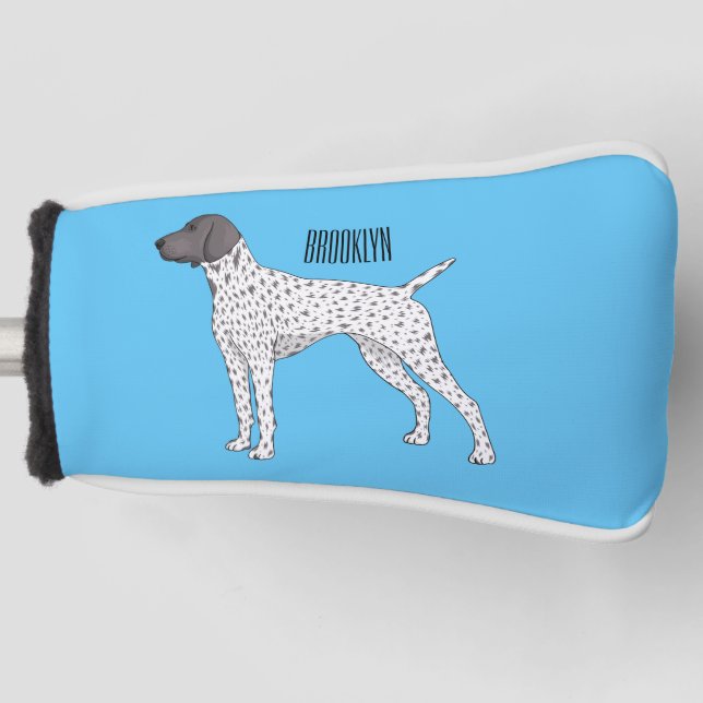 German Shorthaired Pointer dog cartoon  Golf Head Cover (Front)