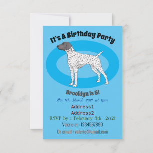 German Shorthaired Pointer dog cartoon Invitation