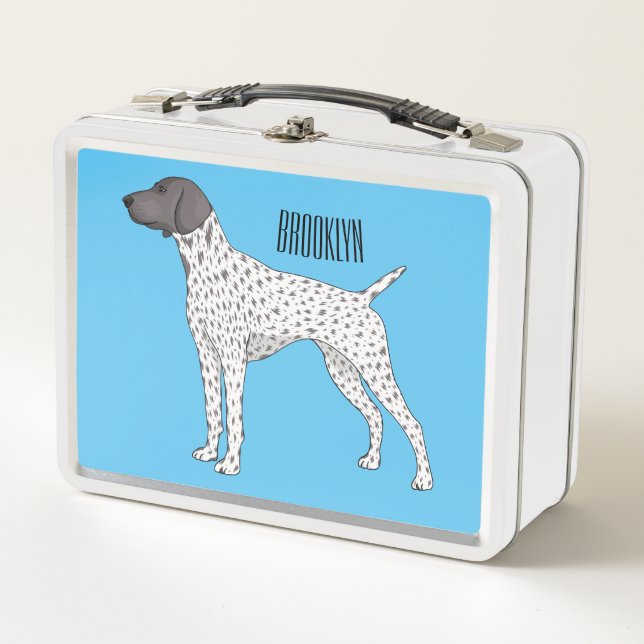 German Shorthaired Pointer dog cartoon Metal Lunch Box (Front)