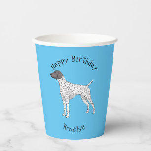 German Shorthaired Pointer dog cartoon  Paper Cups