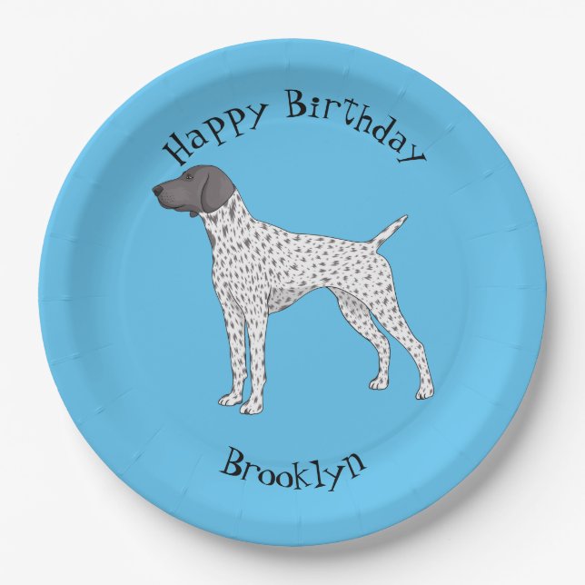 German Shorthaired Pointer dog cartoon Paper Plate (Front)
