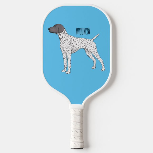 German Shorthaired Pointer dog cartoon  Pickleball Paddle (Front)