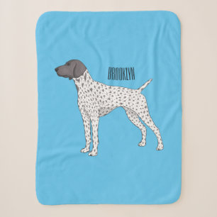 German Shorthaired Pointer dog cartoon Sherpa Blanket