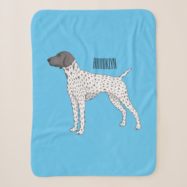 German Shorthaired Pointer dog cartoon Sherpa Blanket (Front)