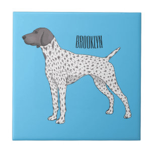 German Shorthaired Pointer dog cartoon Tile