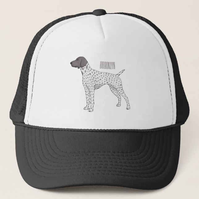German Shorthaired Pointer dog cartoon Trucker Hat (Front)