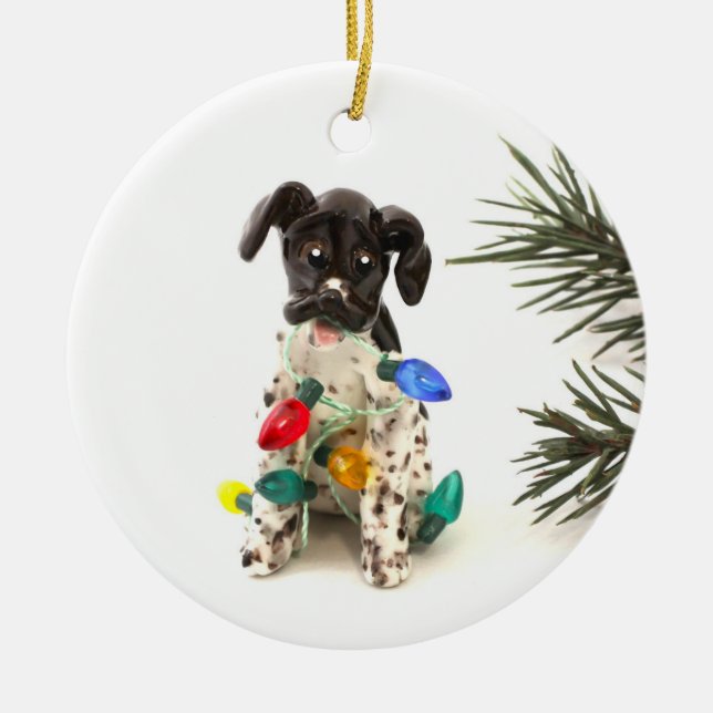 German Shorthaired Pointer Dog Christmas Ornament (Front)
