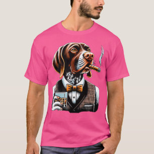 German Shorthaired Pointer Dog Cigar And Whiskey T-Shirt