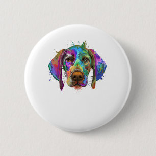 German Shorthaired Pointer Dog Face Colourful Pop 6 Cm Round Badge