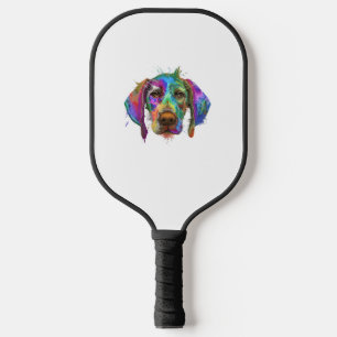 German Shorthaired Pointer Dog Face Colourful Pop Pickleball Paddle