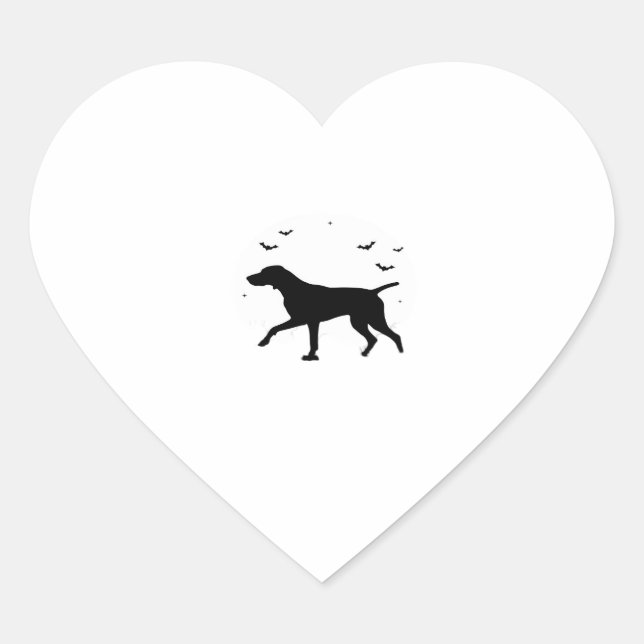 German Shorthaired Pointer Dog � Halloween Moon Si Heart Sticker (Front)