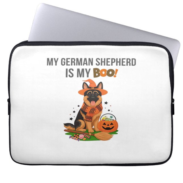 German Shorthaired Pointer Dog – Halloween Moon Si Laptop Sleeve (Front)