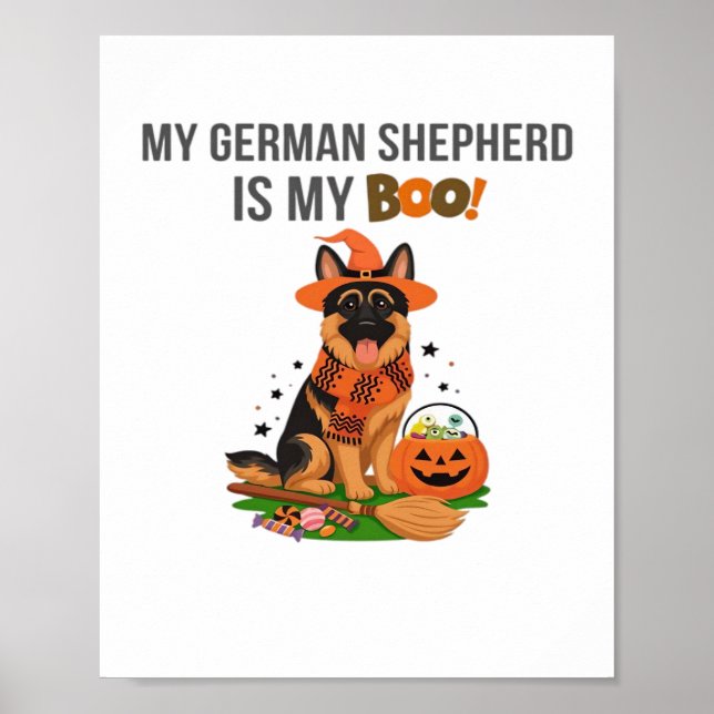 German Shorthaired Pointer Dog – Halloween Moon Si Poster (Front)