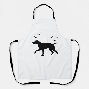 German Shorthaired Pointer Dog Halloween Moon Sil Apron