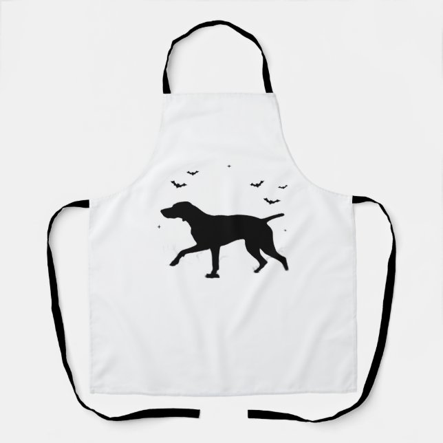 German Shorthaired Pointer Dog  Halloween Moon Sil Apron (Front)