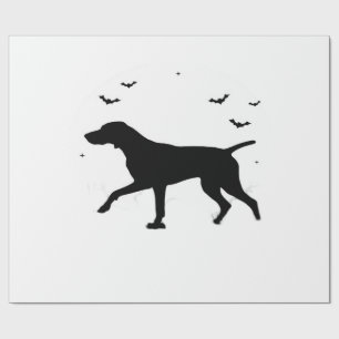 German Shorthaired Pointer Dog Halloween Moon Sil Wrapping Paper
