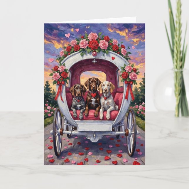 German Shorthaired Pointer  Dog Valentine's Day  Card (Front)