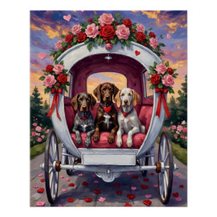 German Shorthaired Pointer Dog Valentine's Day Poster