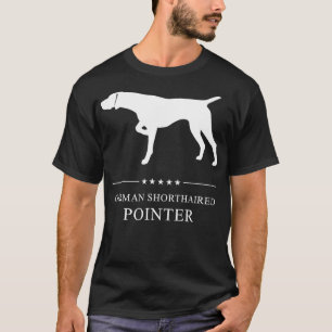 German Shorthaired Pointer Dog White Silhouette T-Shirt