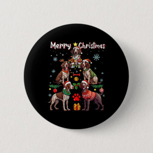 German Shorthaired Pointer Dogs Merry Christmas Tr 6 Cm Round Badge