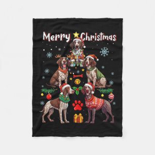 German Shorthaired Pointer Dogs Merry Christmas Tr Fleece Blanket