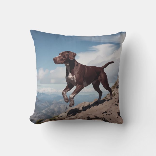 German Shorthaired Pointer Elegant Throw Pillow (Front)