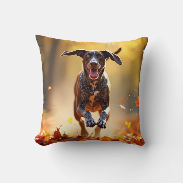 German Shorthaired Pointer Elegant Throw Pillow (Front)