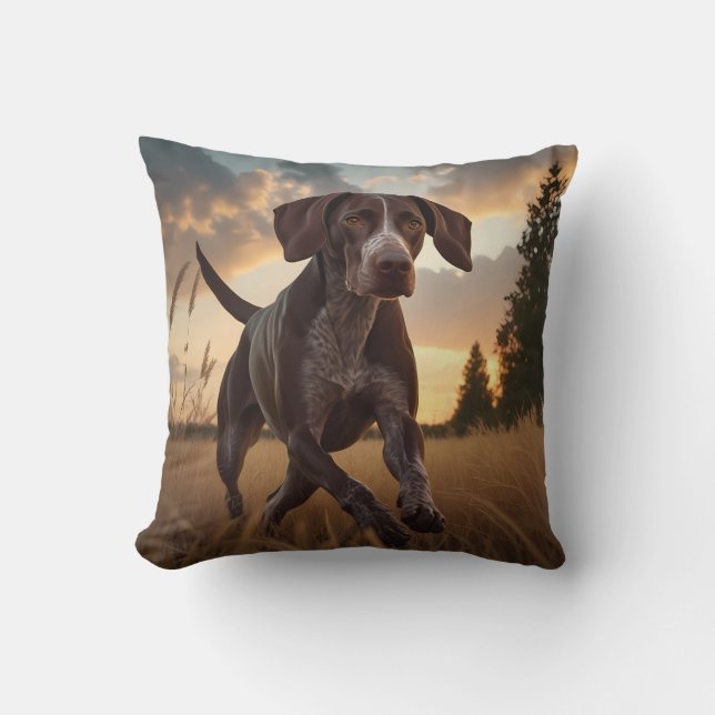 German Shorthaired Pointer Elegant Throw Pillow (Front)