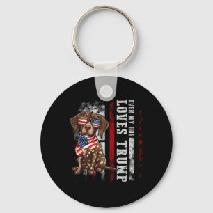 German Shorthaired Pointer Even My Dog Loves Trump Key Ring