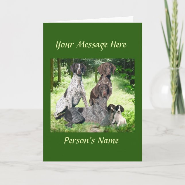 German Shorthaired Pointer Family Greeting Card (Front)