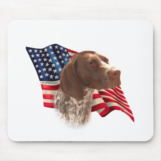 German Shorthaired Pointer Flag Mouse Mat (Front)