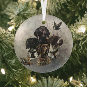 German Shorthaired Pointer Glass Tree Decoration