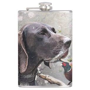 German shorthaired pointer, gsp hip flask