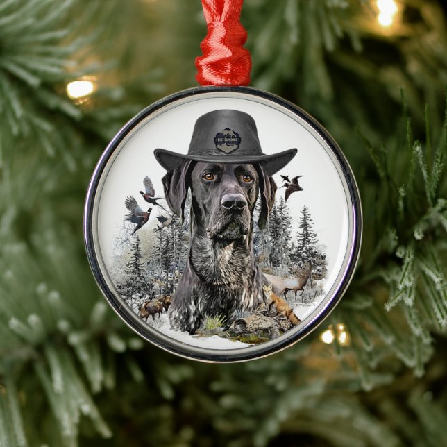 German Shorthaired Pointer  GSP Metal Ornament (Tree)