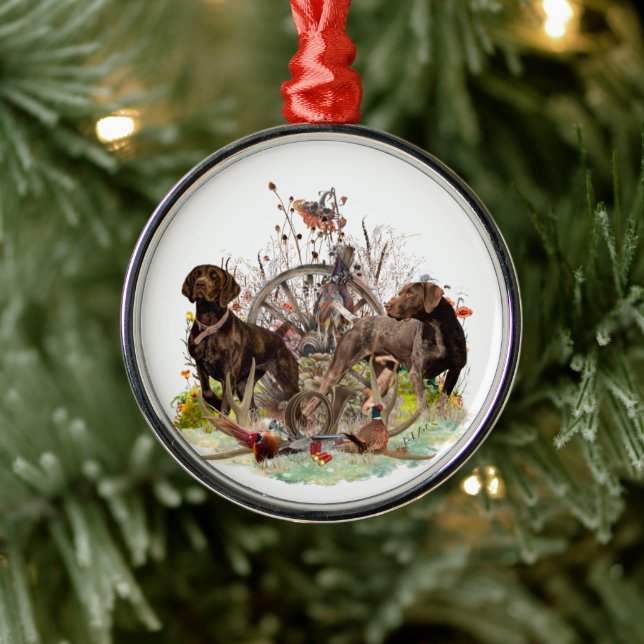 German Shorthaired Pointer  GSP Metal Ornament (Tree)