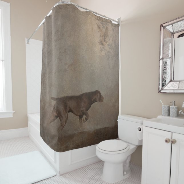 German Shorthaired Pointer (GSP) Shower Curtain (In Situ)