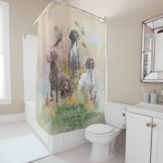German Shorthaired Pointer (GSP) Shower Curtain (In Situ)