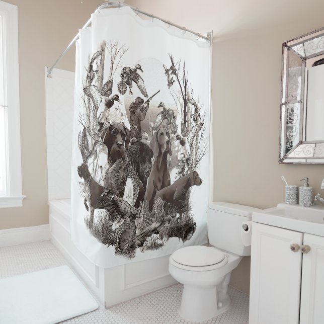 German Shorthaired Pointer (GSP) Shower Curtain (In Situ)