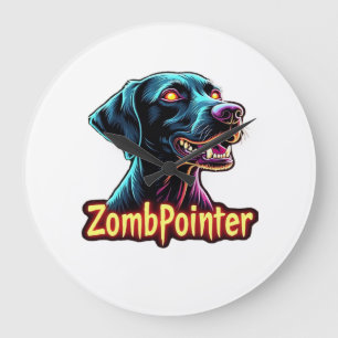 German Shorthaired Pointer GSP Zombie Dog Hallowee Large Clock