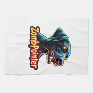 German Shorthaired Pointer GSP Zombie Dog Hallowee Tea Towel