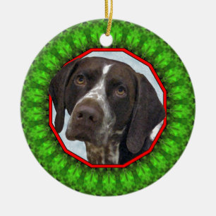 German Shorthaired Pointer Happy Howliday Ceramic Tree Decoration