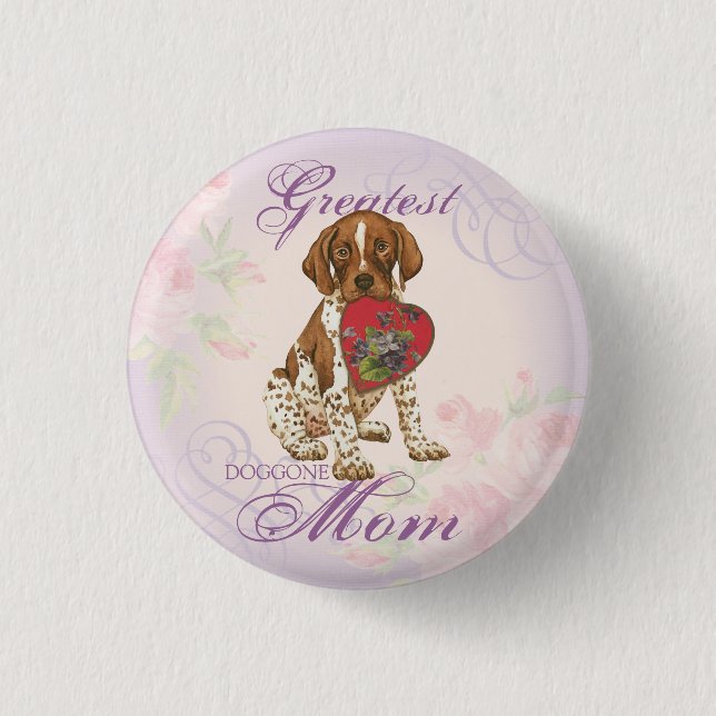 German Shorthaired Pointer Heart Mum 3 Cm Round Badge (Front)