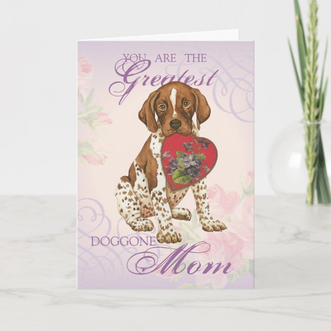 German Shorthaired Pointer Heart Mum Card (Front)