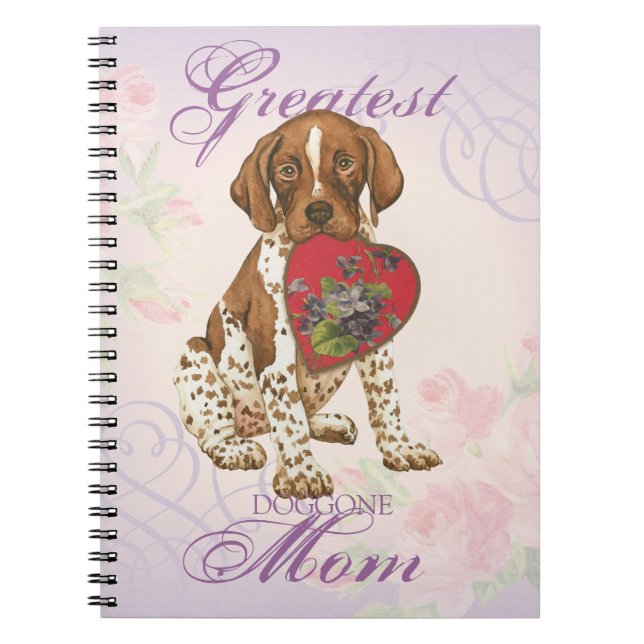 German Shorthaired Pointer Heart Mum Notebook (Front)