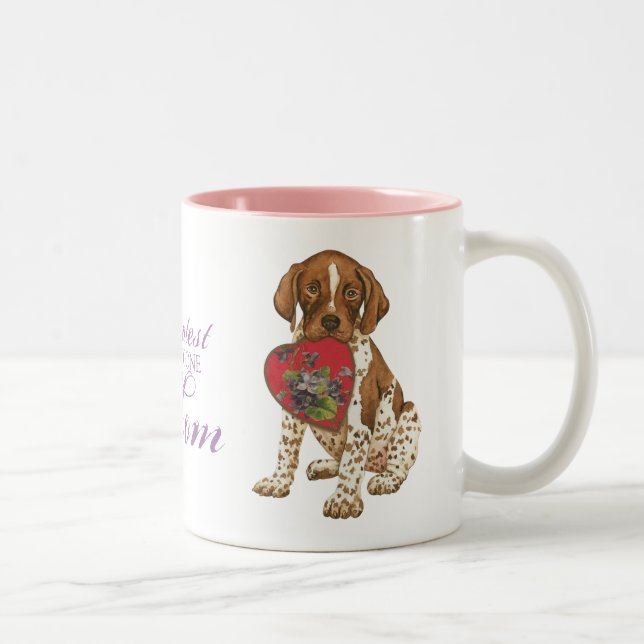 German Shorthaired Pointer Heart Mum Two-Tone Coffee Mug (Right)